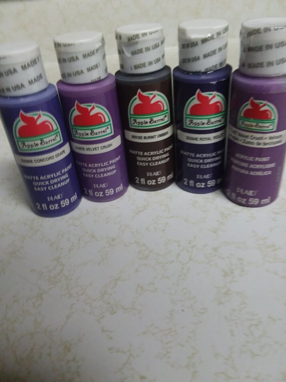 FREE SHIPPING! Apple Barrel Acrylic Paint 2 fl oz Shades of Purple Colors Crafts